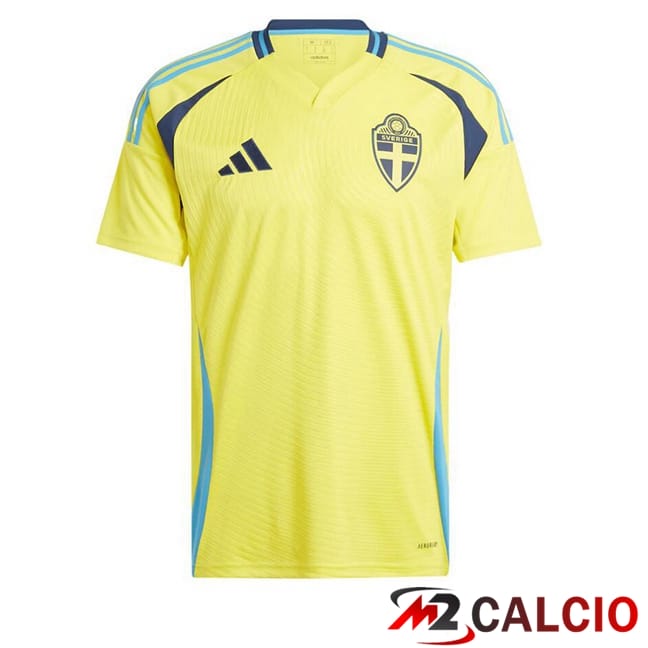 Maglie Calcio Svezia Prima Giallo UEFA Euro 2024