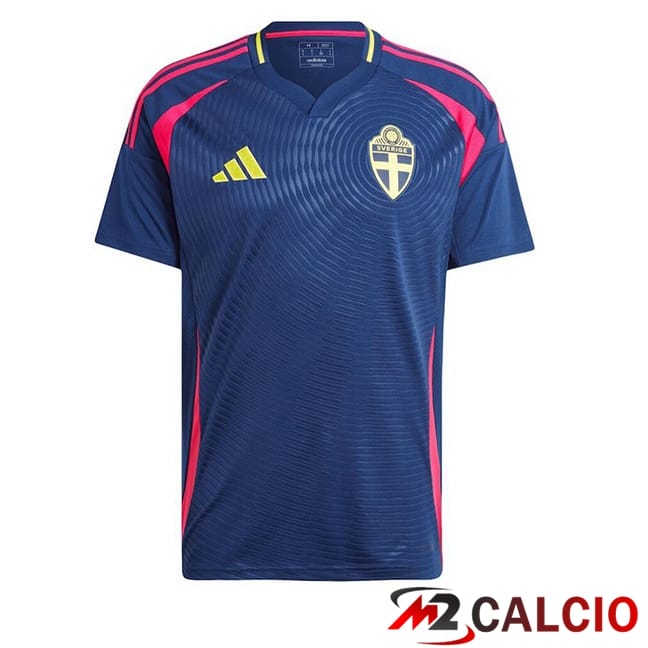 Maglie Calcio Svezia Seconda Blu Reale UEFA Euro 2024