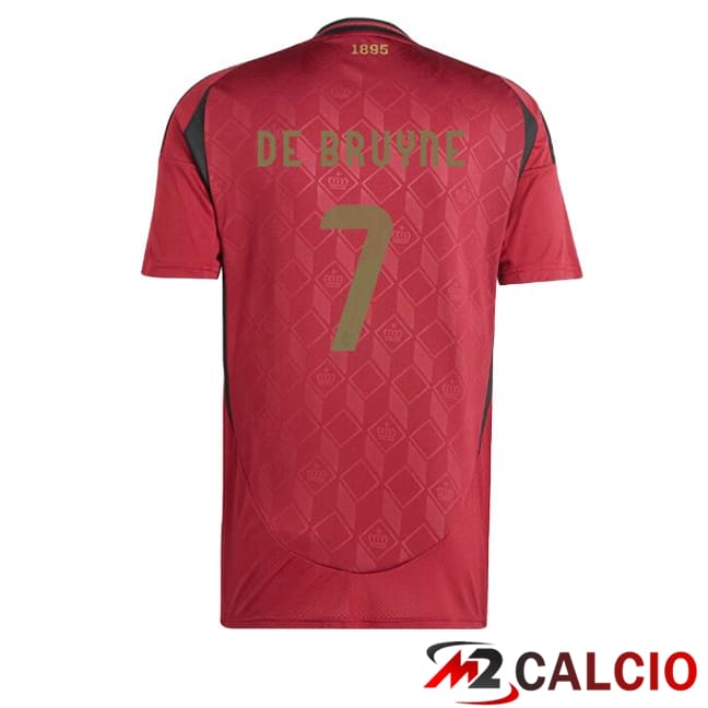 Maglie Calcio Belgio (DE BRUYNE 7) Prima Rosso UEFA Euro 2024