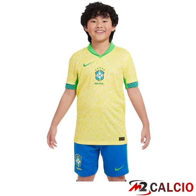 Maglie Calcio Brasile Bambino Prima Giallo 2024/2025