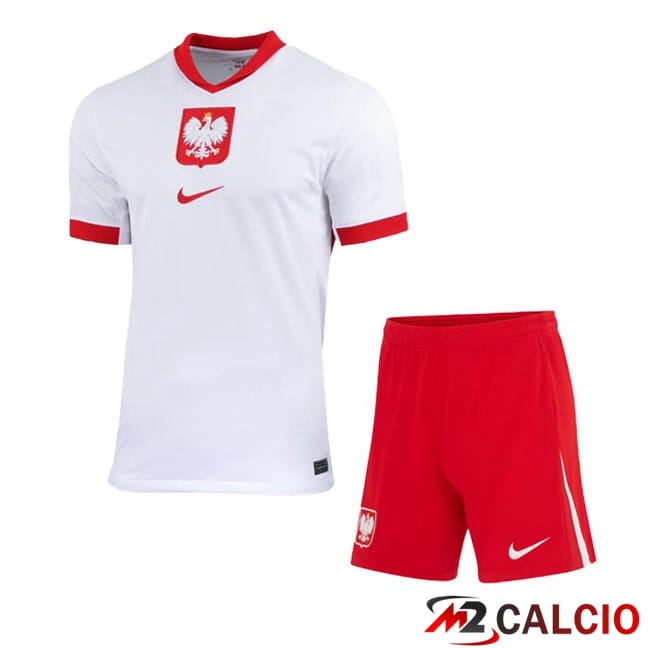 Maglie Calcio Polonia Bambino Prima Bianco 2024/2025