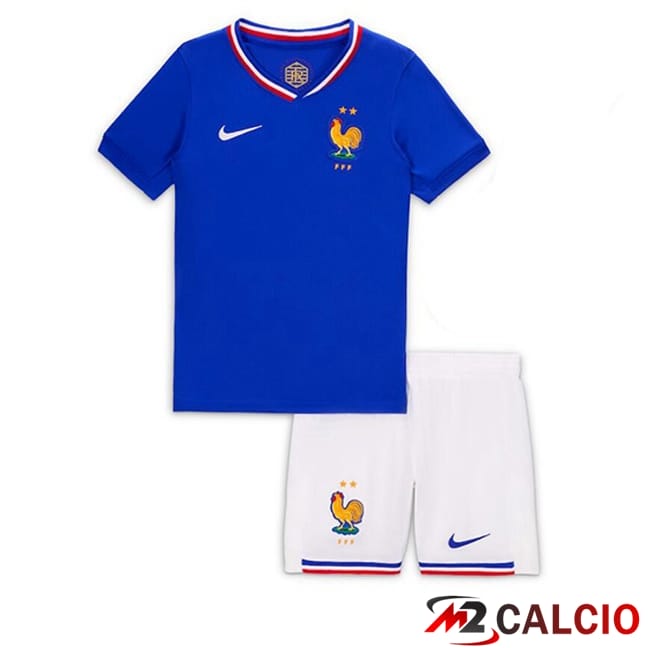 Maglie Calcio Francia Bambino Prima Blu 2024/2025
