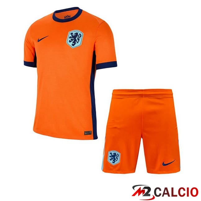 Maglie Calcio Paesi Bassi Bambino Prima Arancia 2024/2025