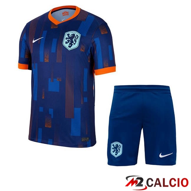 Maglie Calcio Paesi Bassi Bambino Seconda Blu Reale 2024/2025