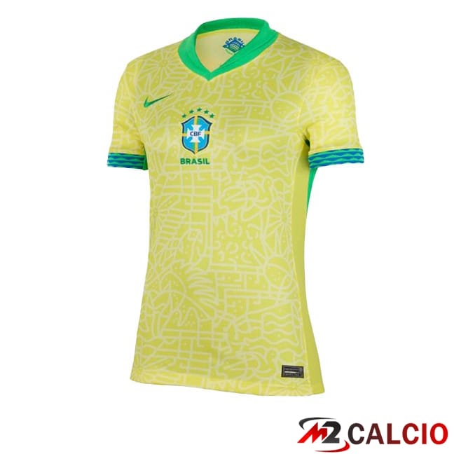 Maglie Calcio Brasile Donna Prima Giallo 2024/2025