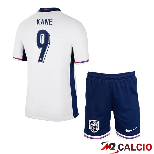 Maglie Calcio Inghilterra (Kane 9) Bambino Prima Bianco 2024/2025