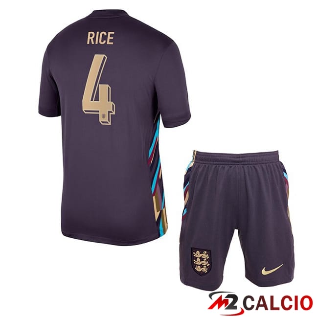 Maglie Calcio Inghilterra (Rice 4) Bambino Seconda Viola 2024/2025