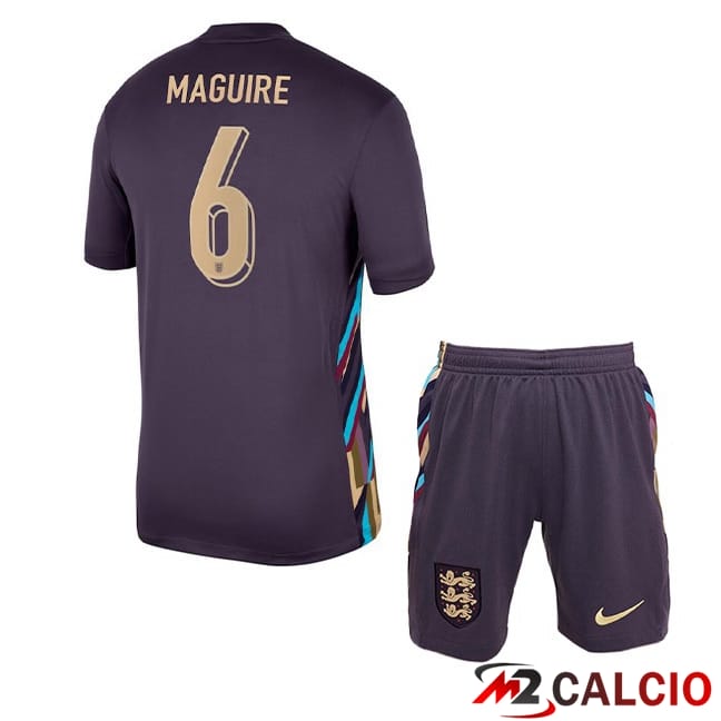 Maglie Calcio Inghilterra (Maguire 6) Bambino Seconda Viola 2024/2025