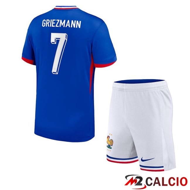 Maglie Calcio Francia (GRIEZMANN 7) Bambino Prima Blu 2024/2025