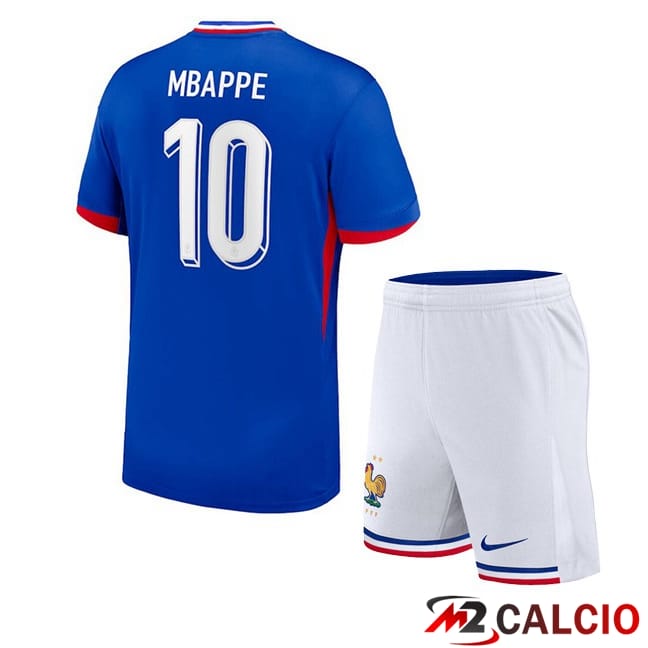 Maglie Calcio Francia (MBAPPE 10) Bambino Prima Blu 2024/2025