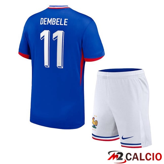 Maglie Calcio Francia (DEMBELE 11) Bambino Prima Blu 2024/2025