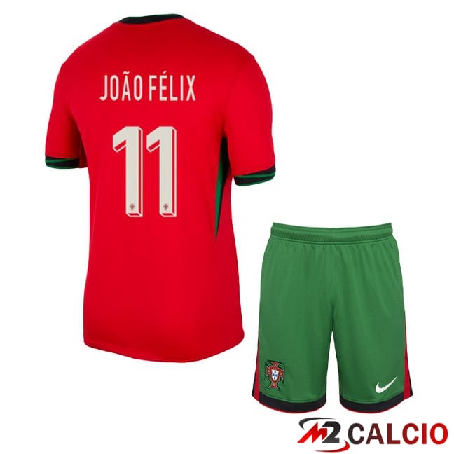 Maglie Calcio Portogallo (JOÃO FÉLIX 11) Bambino Prima Rosso 2024/2025