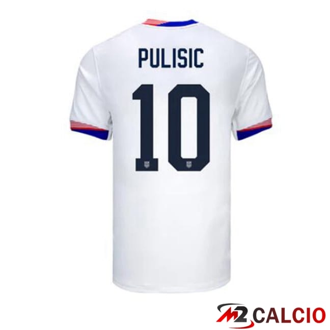 Maglie Calcio USA (Pulisic 10) Prima Bianco 2024/2025