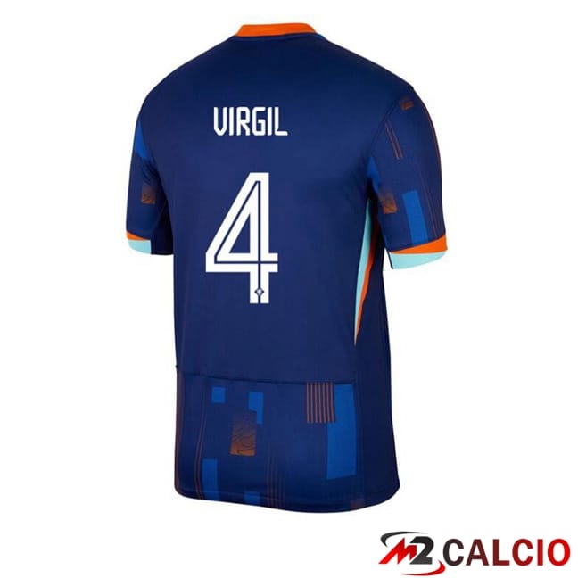 Maglie Calcio Paesi Bassi (VIRGIL 4) Seconda Blu Reale 2024/2025