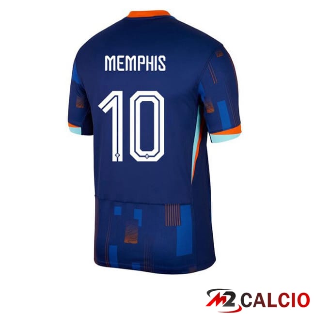 Maglie Calcio Paesi Bassi (MEMPHIS 10) Seconda Blu Reale 2024/2025