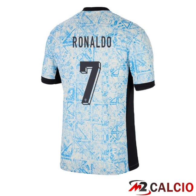 Maglie Calcio Portogallo (RONALDO 7) Seconda Blu Bianco 2024/2025