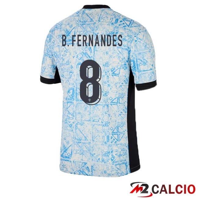 Maglie Calcio Portogallo (B. FERNANDES 8) Seconda Blu Bianco 2024/2025