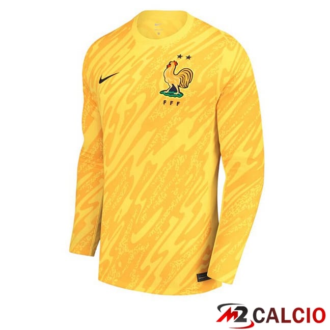 Maglie Calcio Francia Portiere Manica Lunga Giallo UEFA Euro 2024