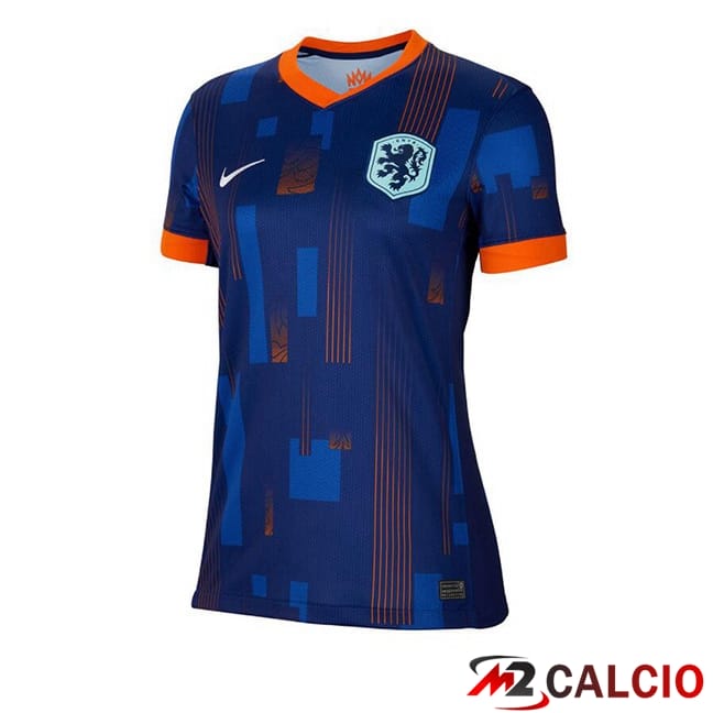 Maglie Calcio Paesi Bassi Donna Seconda Blu Reale UEFA Euro 2024