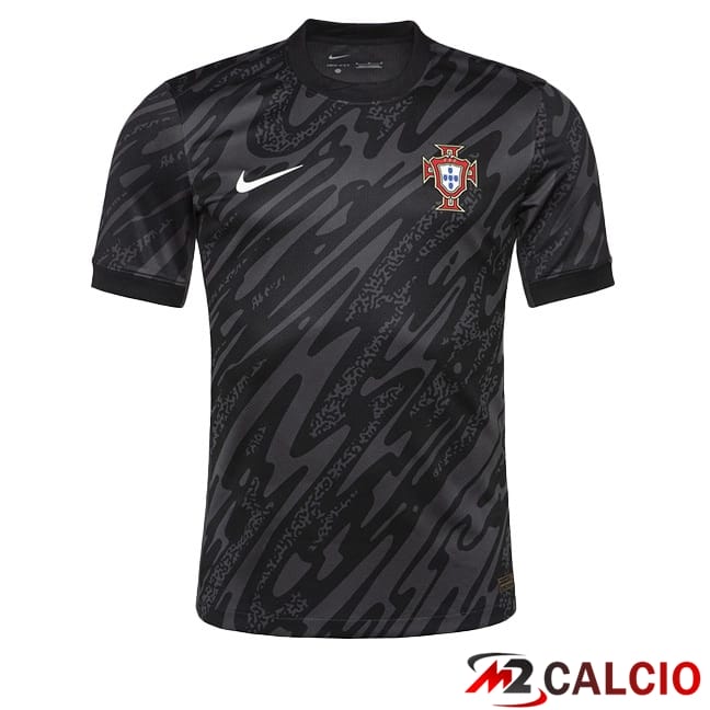 Maglie Calcio Portogallo Portiere Nero UEFA Euro 2024