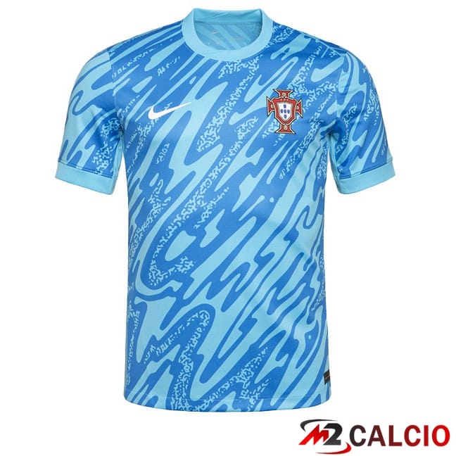Maglie Calcio Portogallo Portiere Blu UEFA Euro 2024