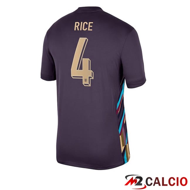 Maglie Calcio Inghilterra (Rice 4) Seconda Viola UEFA Euro 2024