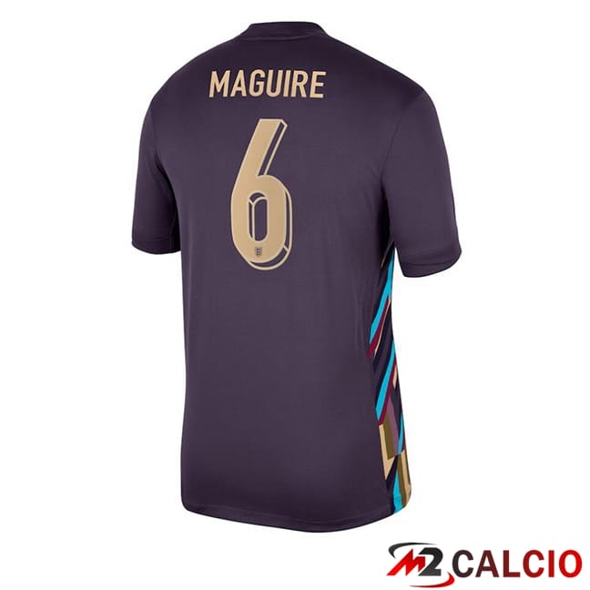 Maglie Calcio Inghilterra (Maguire 6) Seconda Viola UEFA Euro 2024