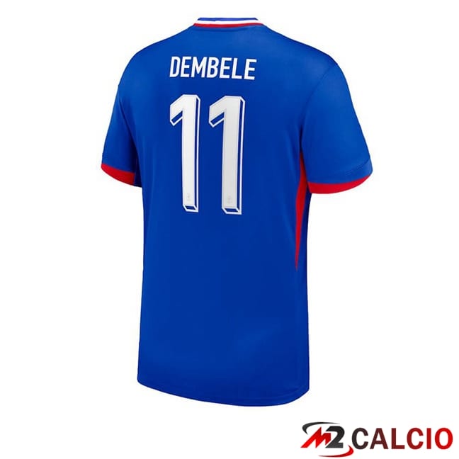 Maglie Calcio Francia (DEMBELE 11) Prima Blu UEFA Euro 2024