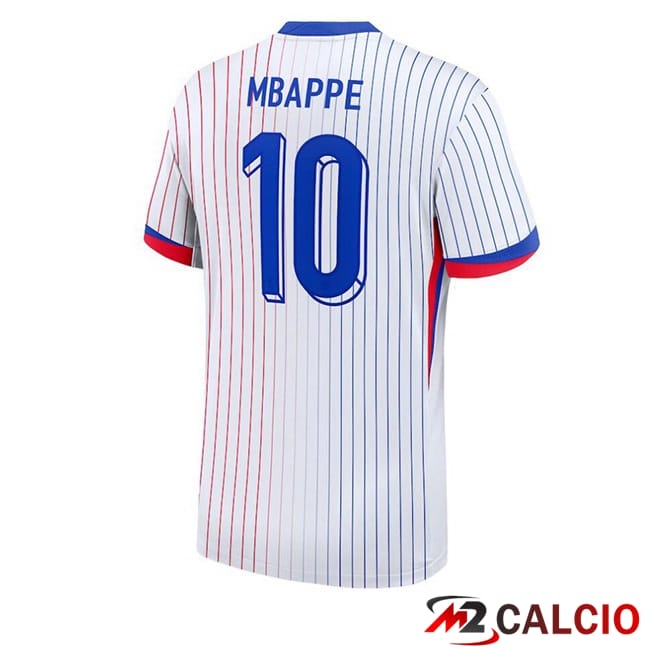 Maglie Calcio Francia (MBAPPE 10) Seconda Bianco UEFA Euro 2024