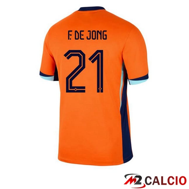 Maglie Calcio Paesi Bassi (F. DE JONG 21) Prima Arancia UEFA Euro 2024