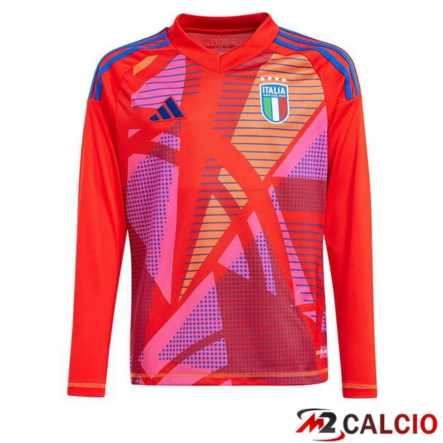 Maglie Calcio Italia Portiere Manica Lunga Rosso 2024/2025