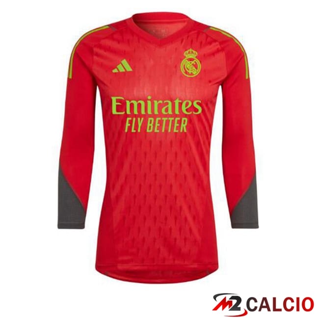 Maglie Calcio Real Madrid Portiere Manica Lunga Rosso 2023/2024