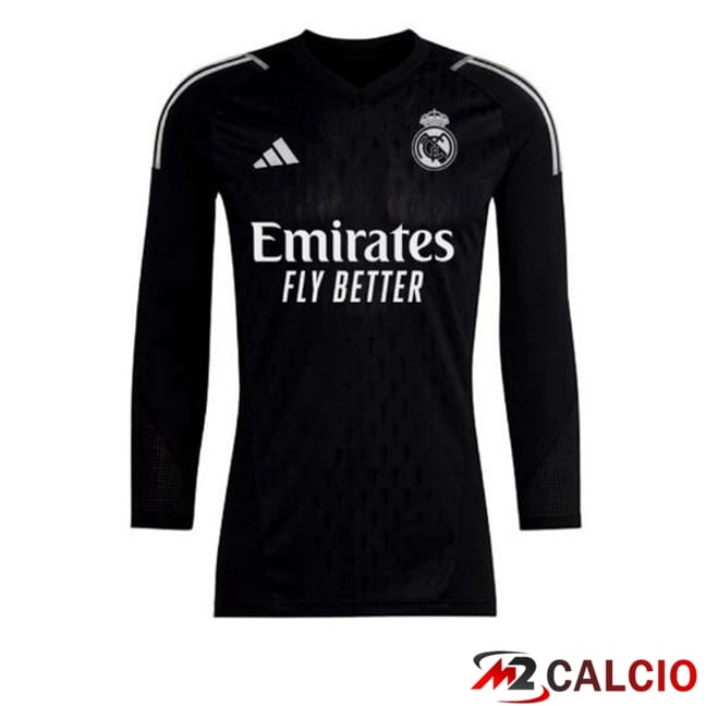 Maglie Calcio Real Madrid Portiere Manica Lunga Nero 2023/2024