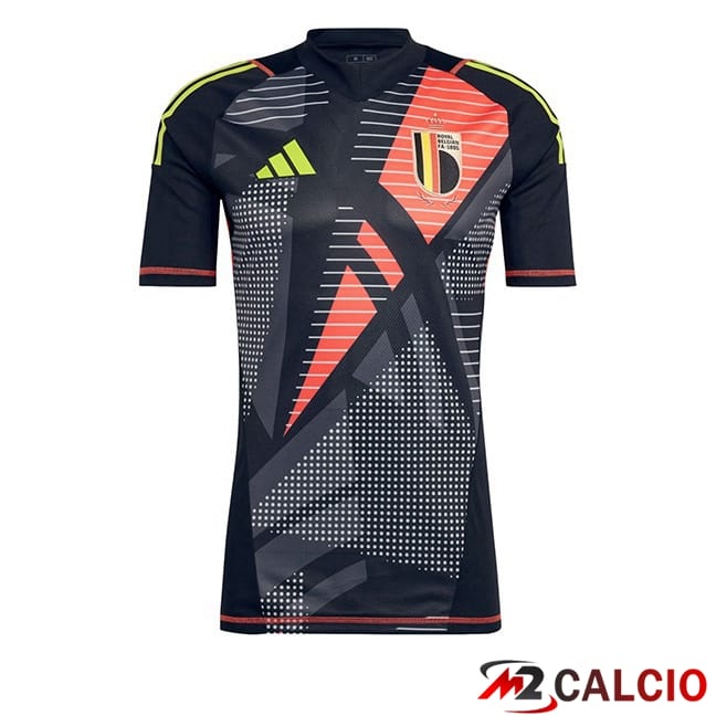 Maglie Calcio Belgio Portiere Nero UEFA Euro 2024