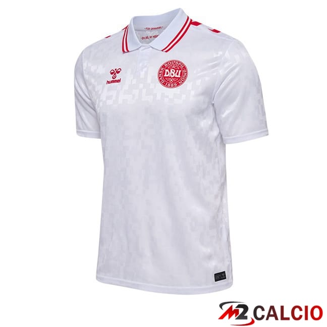 Maglie Calcio Danimarca Seconda Bianco UEFA Euro 2024