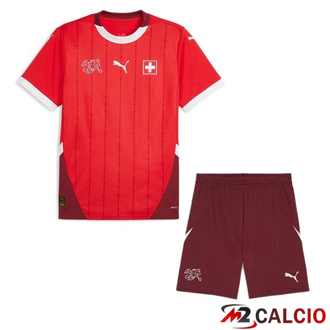 Maglie Calcio Svizzero Bambino Prima Rosso 2024/2025