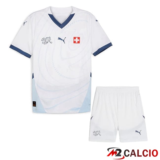 Maglie Calcio Svizzero Bambino Seconda Bianco 2024/2025