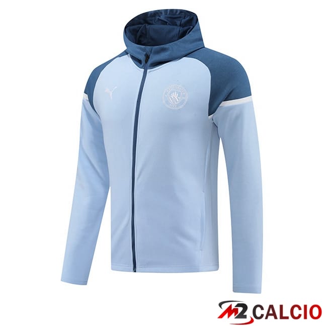 Felpa Con Cappuccio Manchester City Blu 2024/2025
