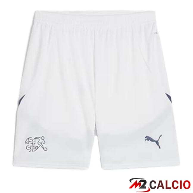 Pantaloncini Calcio Svizzero Seconda Bianco 2024/2025