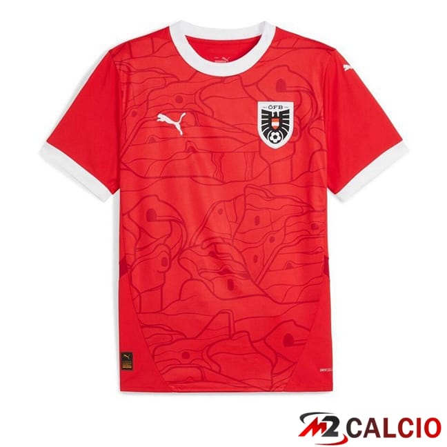 Maglie Calcio Austria Prima Rosso UEFA Euro 2024