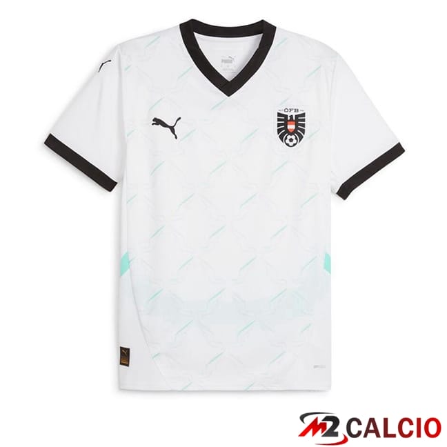 Maglie Calcio Austria Seconda Bianco UEFA Euro 2024