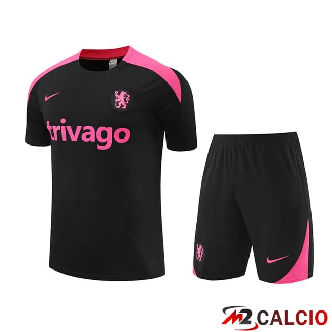 T Shirt Allenamento FC Chelsea + Pantaloncini Nero 2024/2025