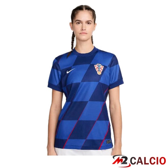 Maglie Calcio Croazia Donna Seconda Blu UEFA Euro 2024