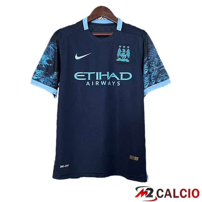Maglie Calcio Manchester City Retro Seconda Blu Reale 2015-2016
