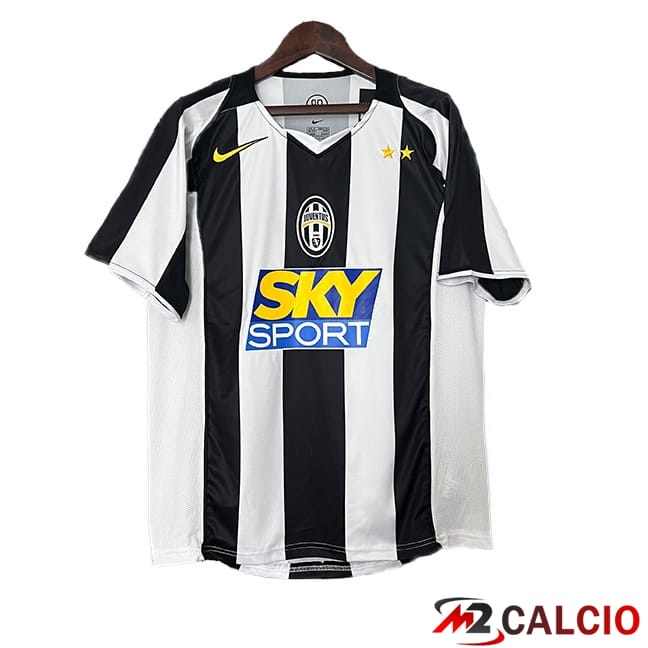 Maglie Calcio Juventus Retro Prima Bianco Nero 2004-2005
