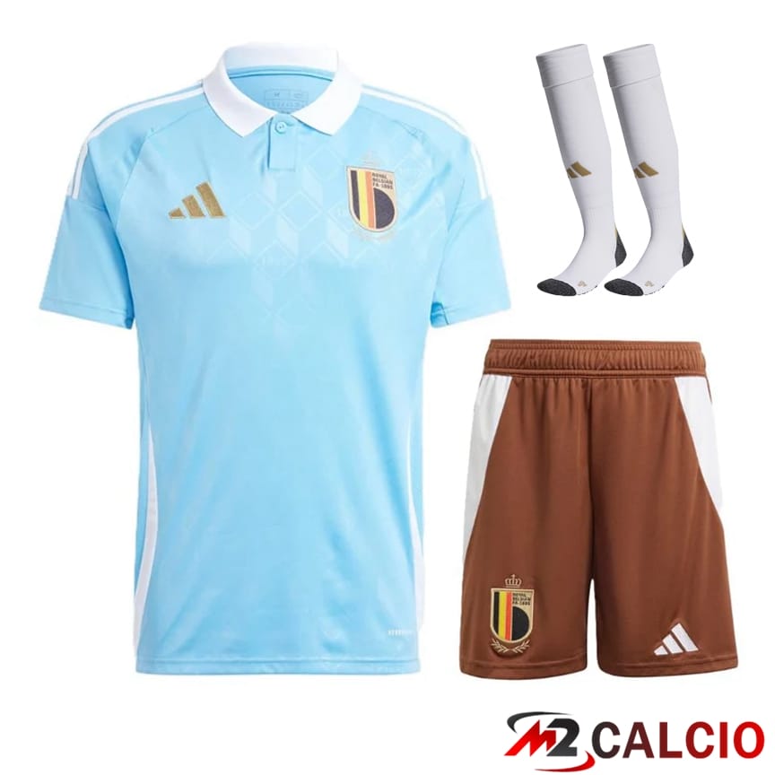 Maglia Nazionale Belgio Seconda (Pantaloncini + Calzini) UEFA Euro 2024