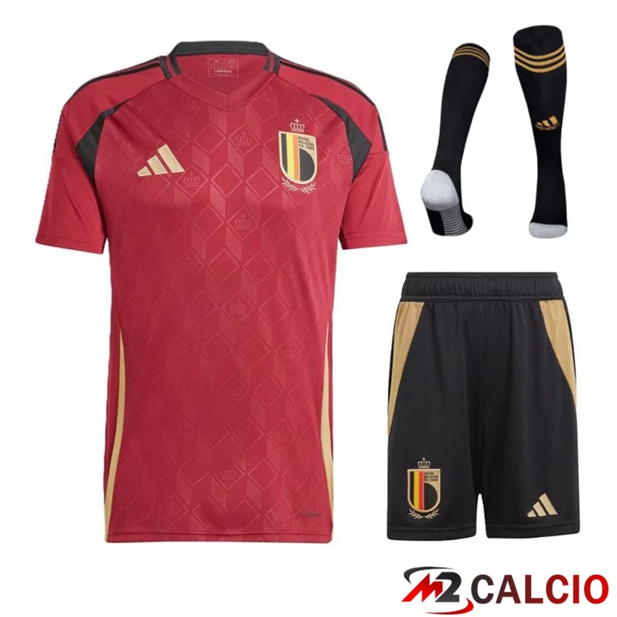 Maglia Nazionale Belgio Prima (Pantaloncini + Calzini) 2024/2025