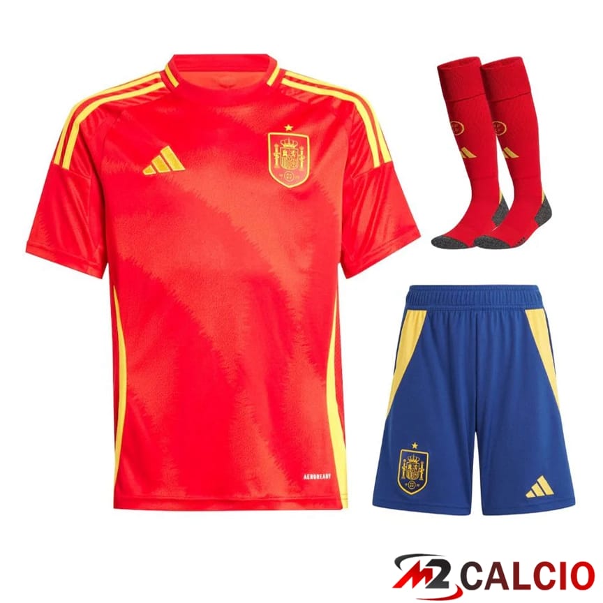 Maglia Nazionale Spagna Prima (Pantaloncini + Calzini) 2024/2025