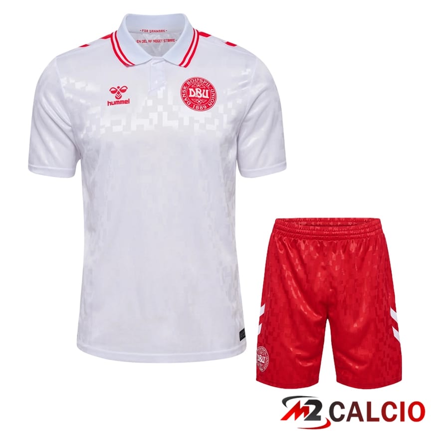 Maglia Nazionale Danimarca Seconda + Pantaloncini UEFA Euro 2024