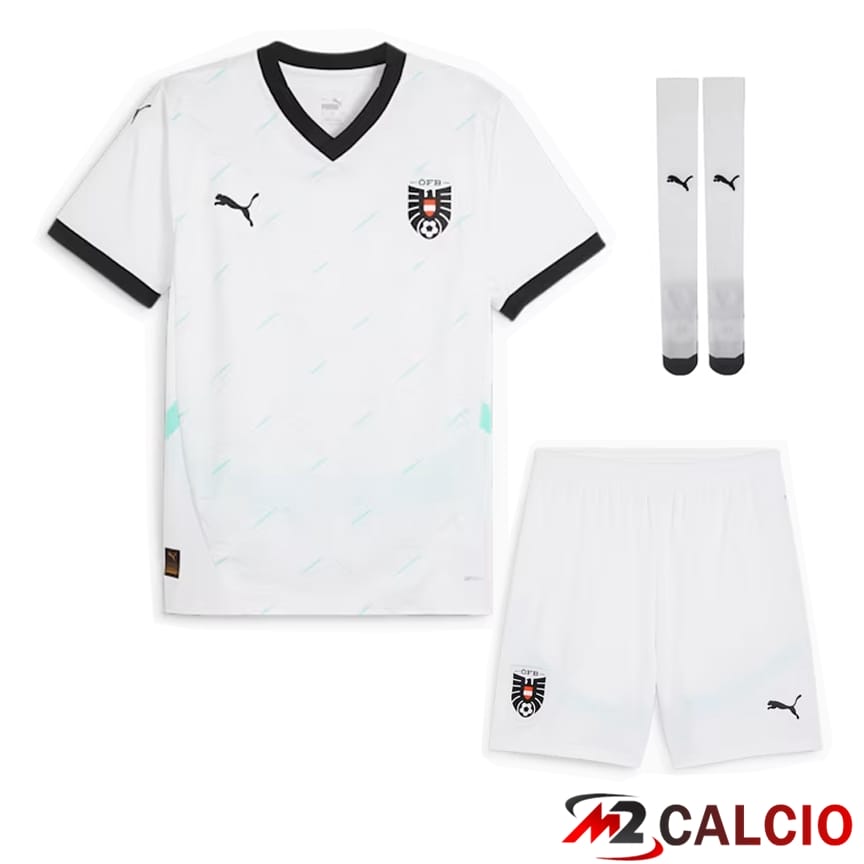Maglia Nazionale Austria Seconda (Pantaloncini + Calzini) UEFA Euro 2024
